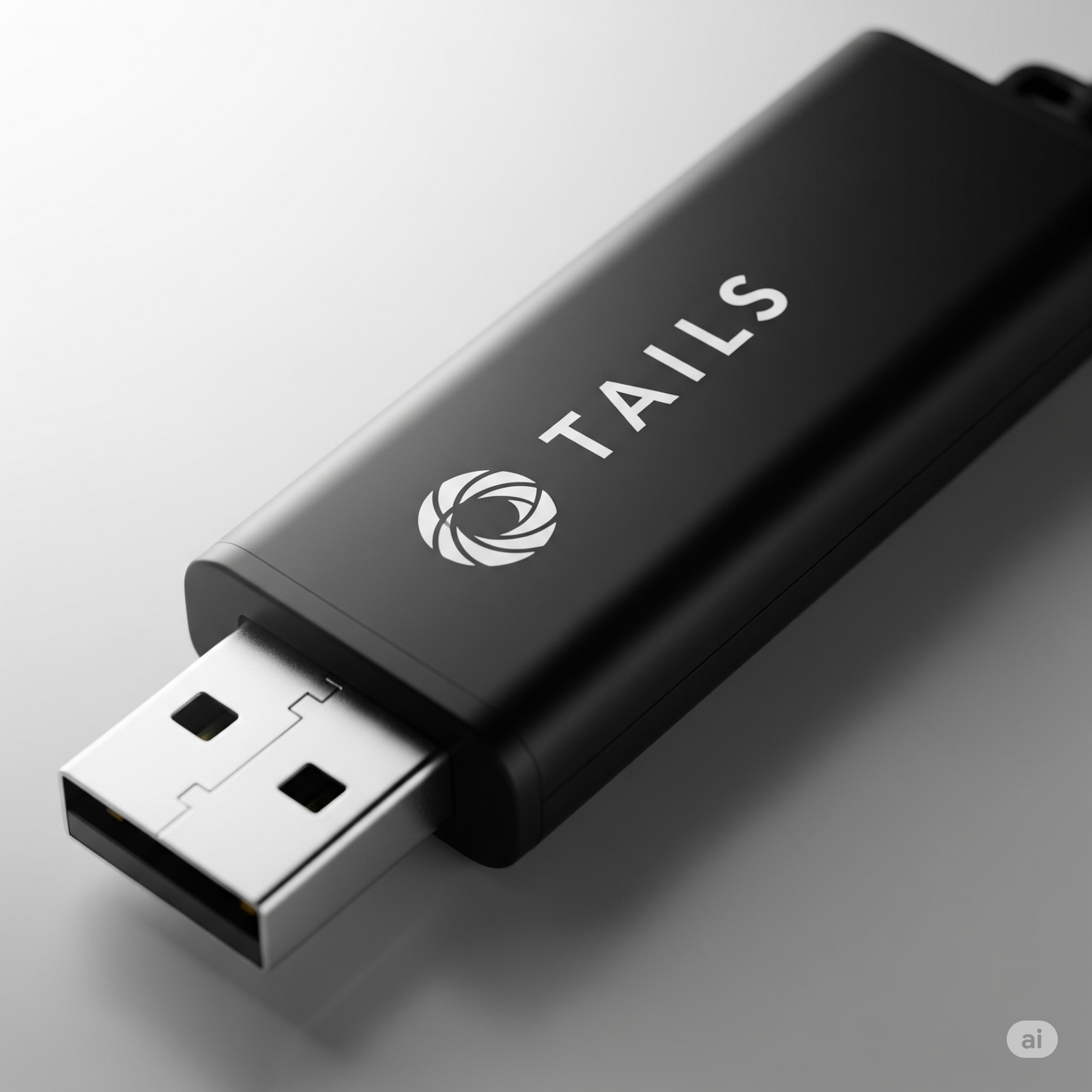 Tails anonymes Betriebssystem USB-Stick (Vollständig KI-generiertes Bild)